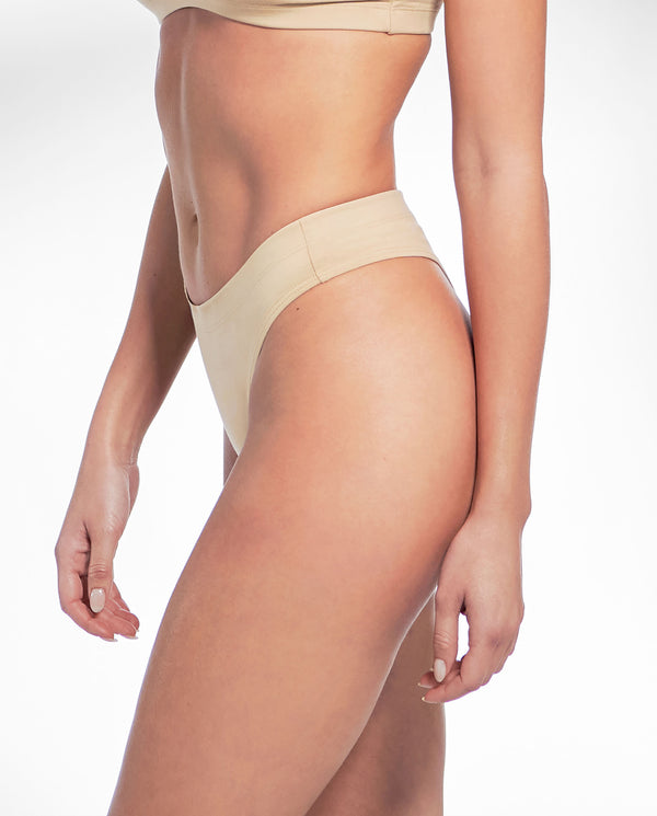 Cotton thong beige by Bread&Boxers